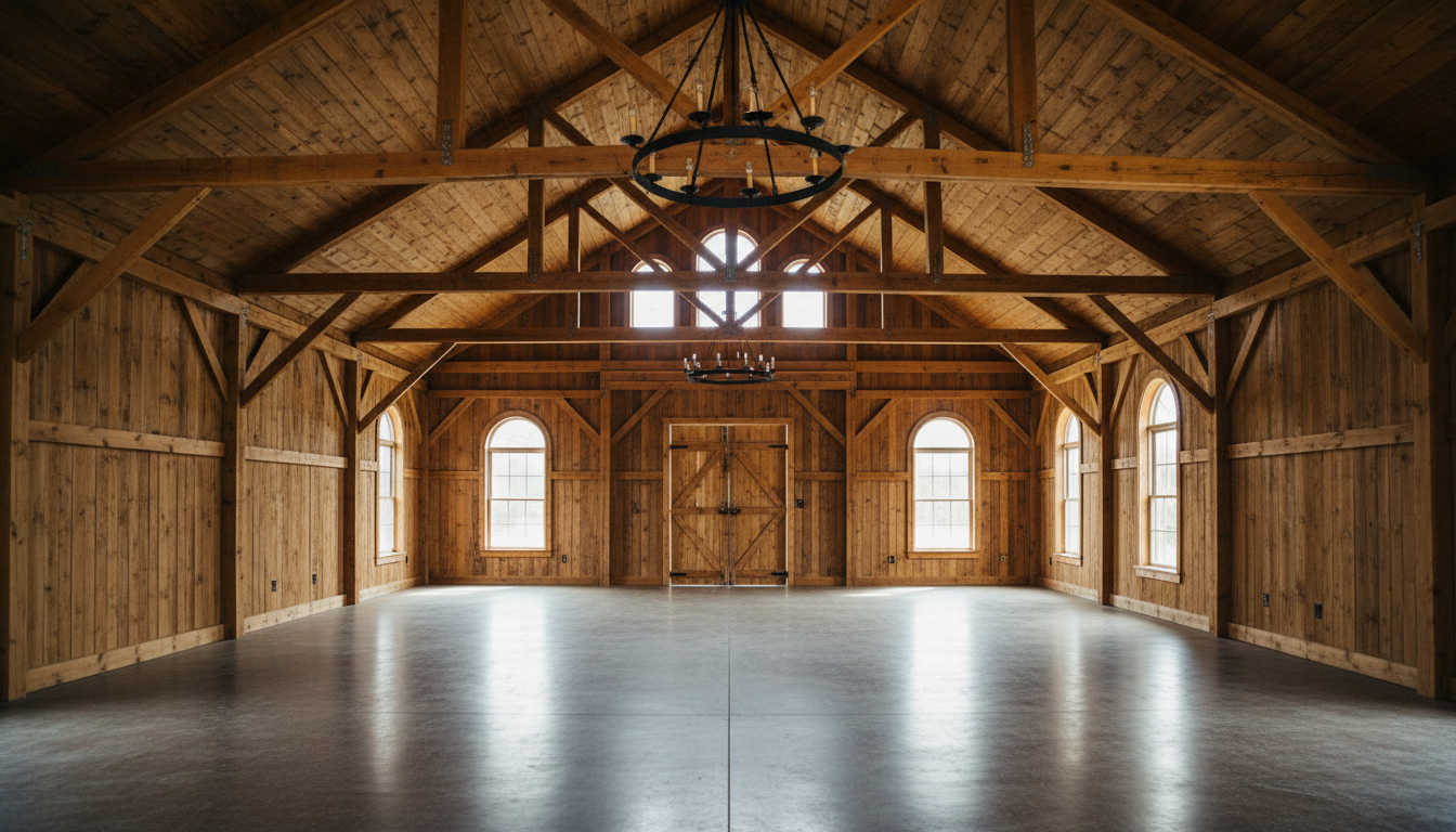 Wedding barn venue before AI transformation - empty barn space